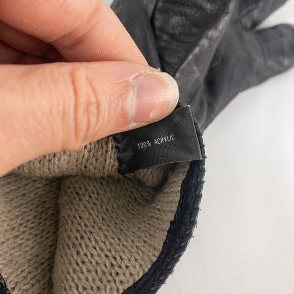 Grandoe Vintage Soft Black Vegan Leather Gloves Medium 7 - Picture 14 of 16